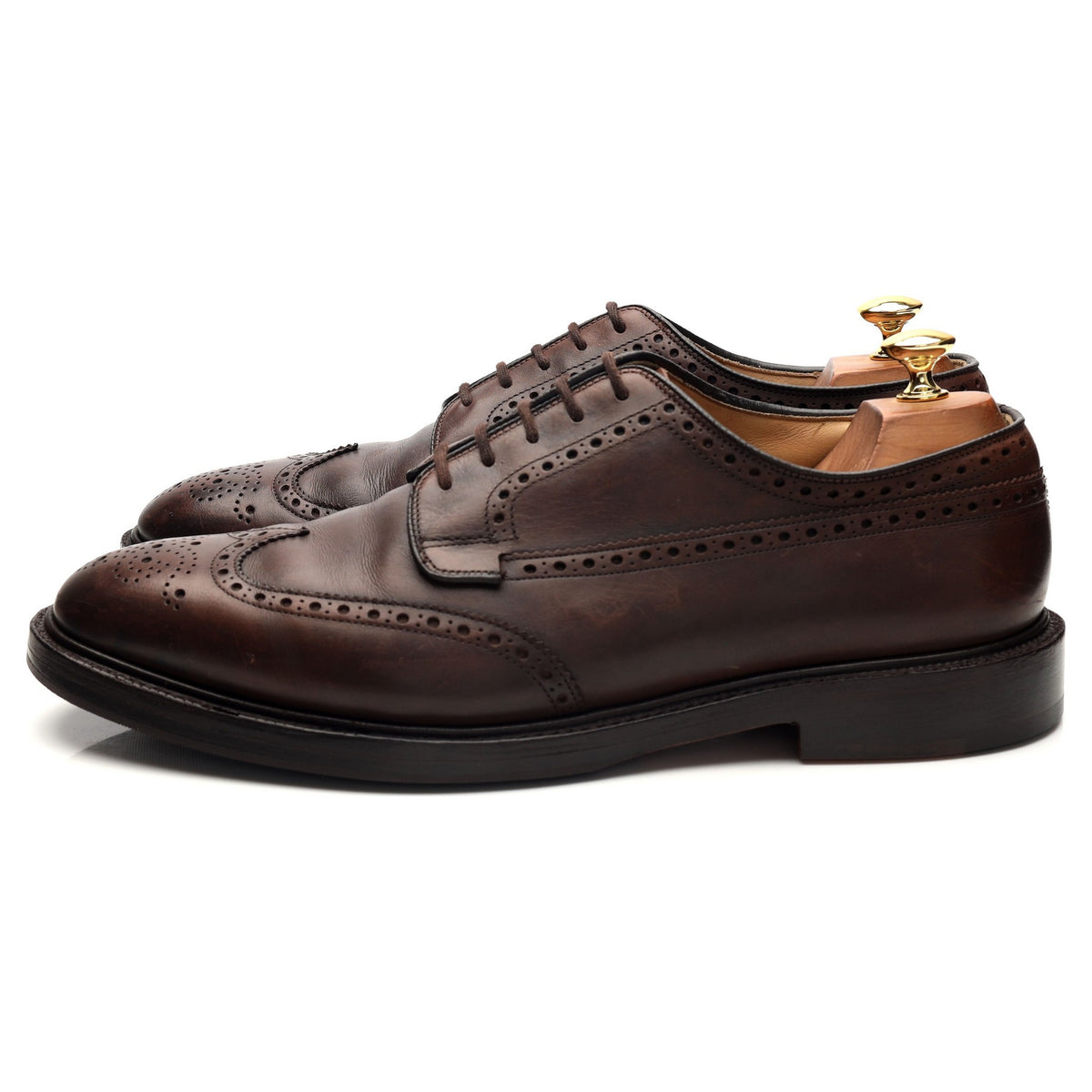 'Hamilton' Dark Brown Leather Derby Brogues UK 10.5 F