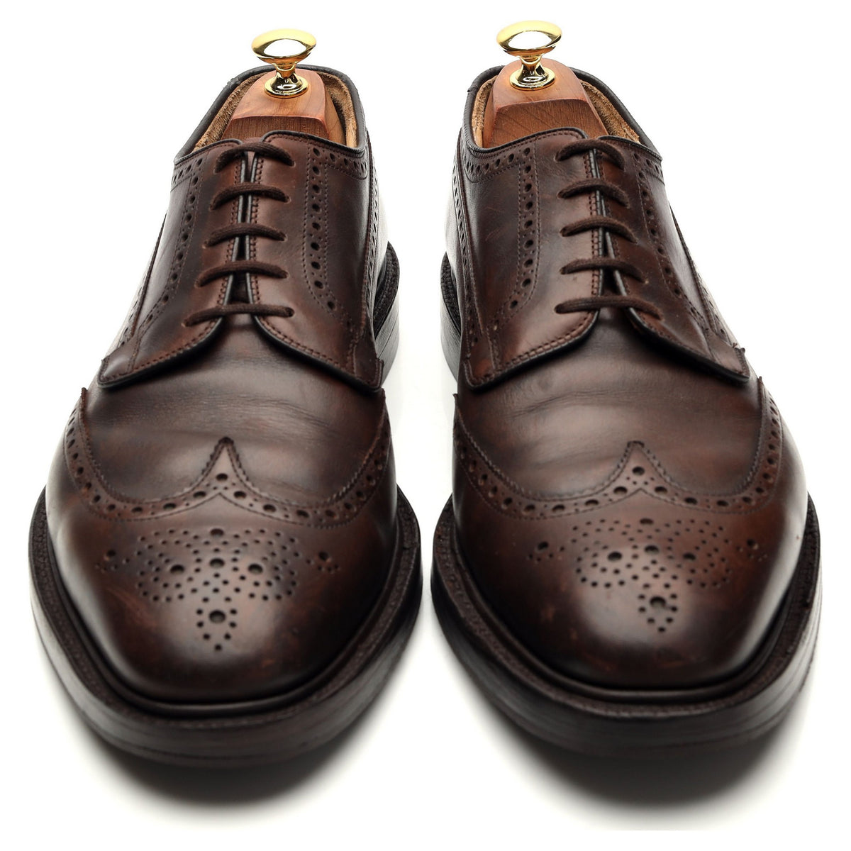 'Hamilton' Dark Brown Leather Derby Brogues UK 10.5 F