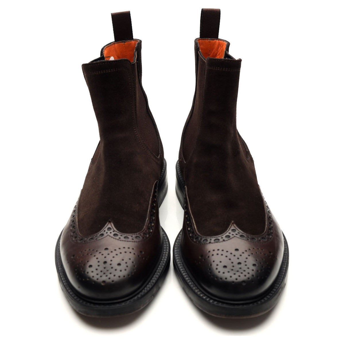 Dark Brown Suede / Leather Chelsea Boots UK 7