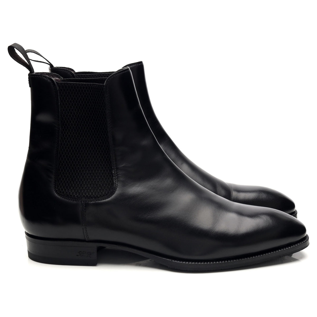 Black Leather Chelsea Boots UK 7.5 F