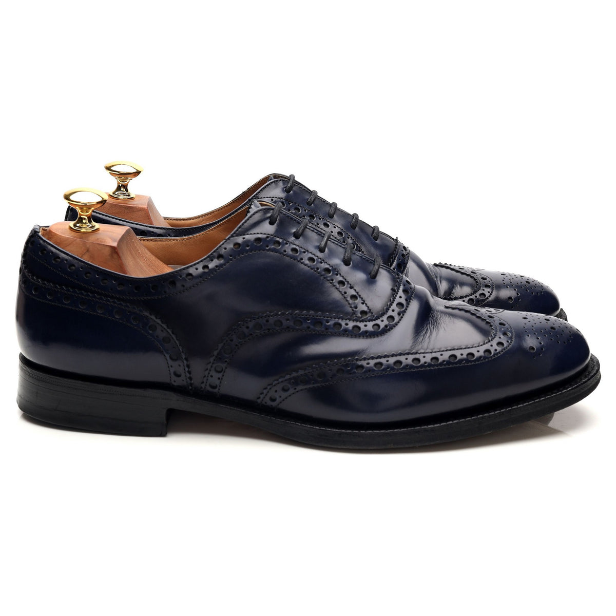 'Burwood' Navy Blue Leather Oxford Brogues UK 10 G