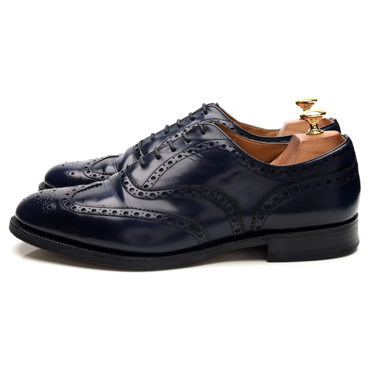 'Burwood' Navy Blue Leather Oxford Brogues UK 10 G
