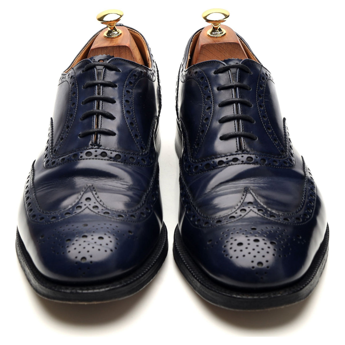 'Burwood' Navy Blue Leather Oxford Brogues UK 10 G