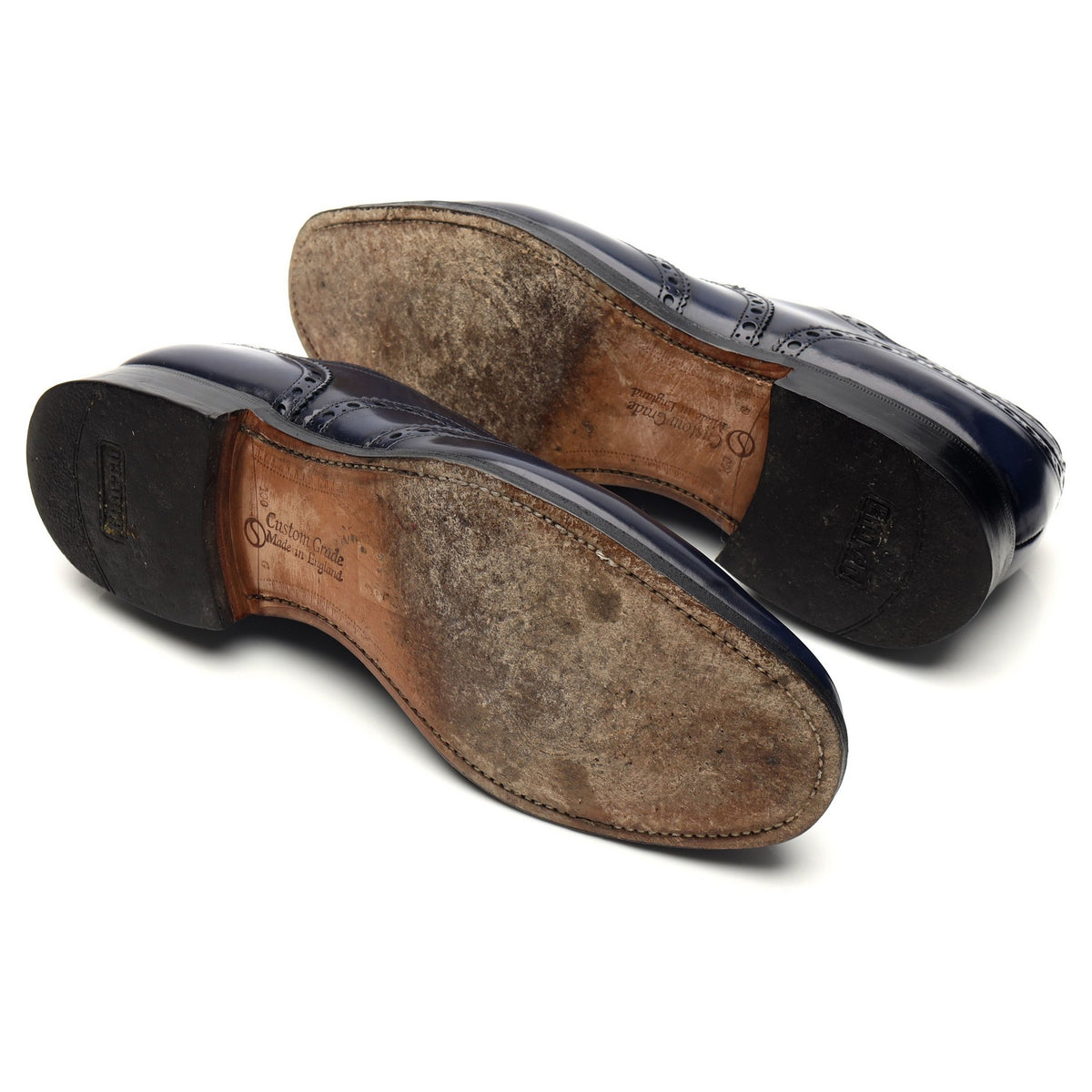 'Burwood' Navy Blue Leather Oxford Brogues UK 10 G