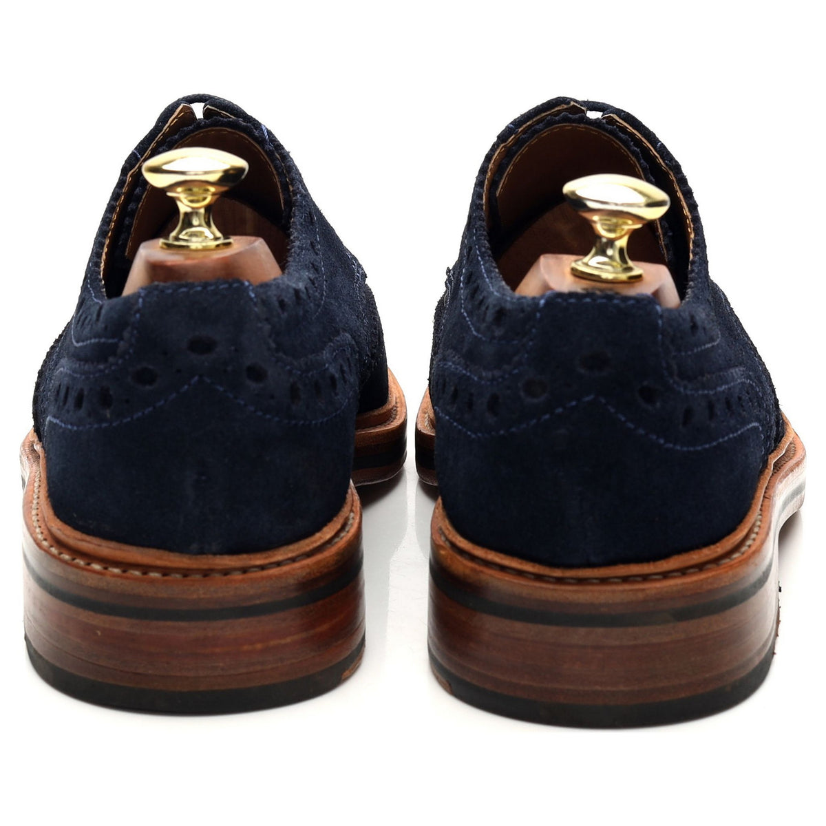 'Archie' Navy Blue Suede Derby Brogues UK 7 G