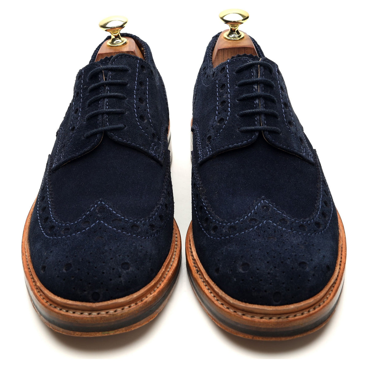 'Archie' Navy Blue Suede Derby Brogues UK 7 G