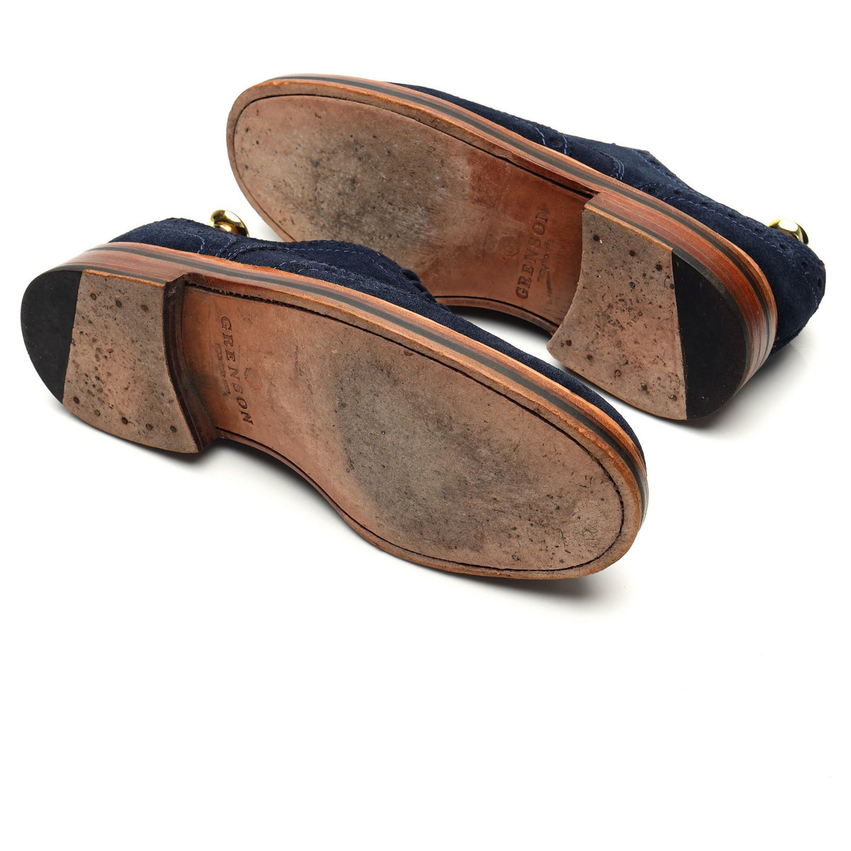 'Archie' Navy Blue Suede Derby Brogues UK 7 G