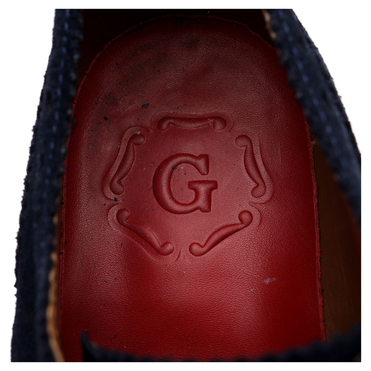 'Archie' Navy Blue Suede Derby Brogues UK 7 G