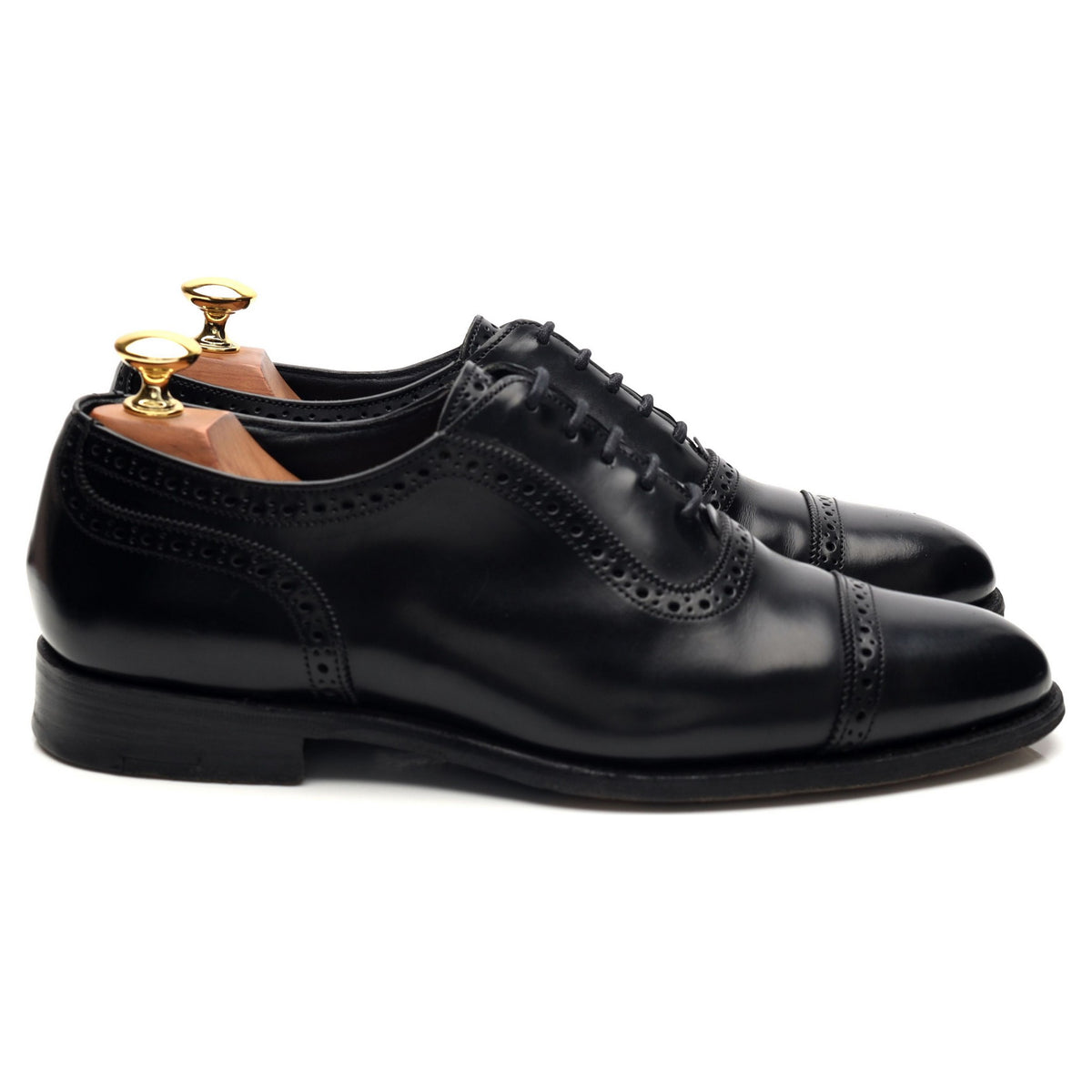 'Hamilton' Black Leather Oxford Brogues UK 6