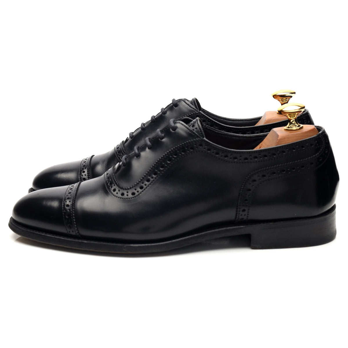 'Hamilton' Black Leather Oxford Brogues UK 6
