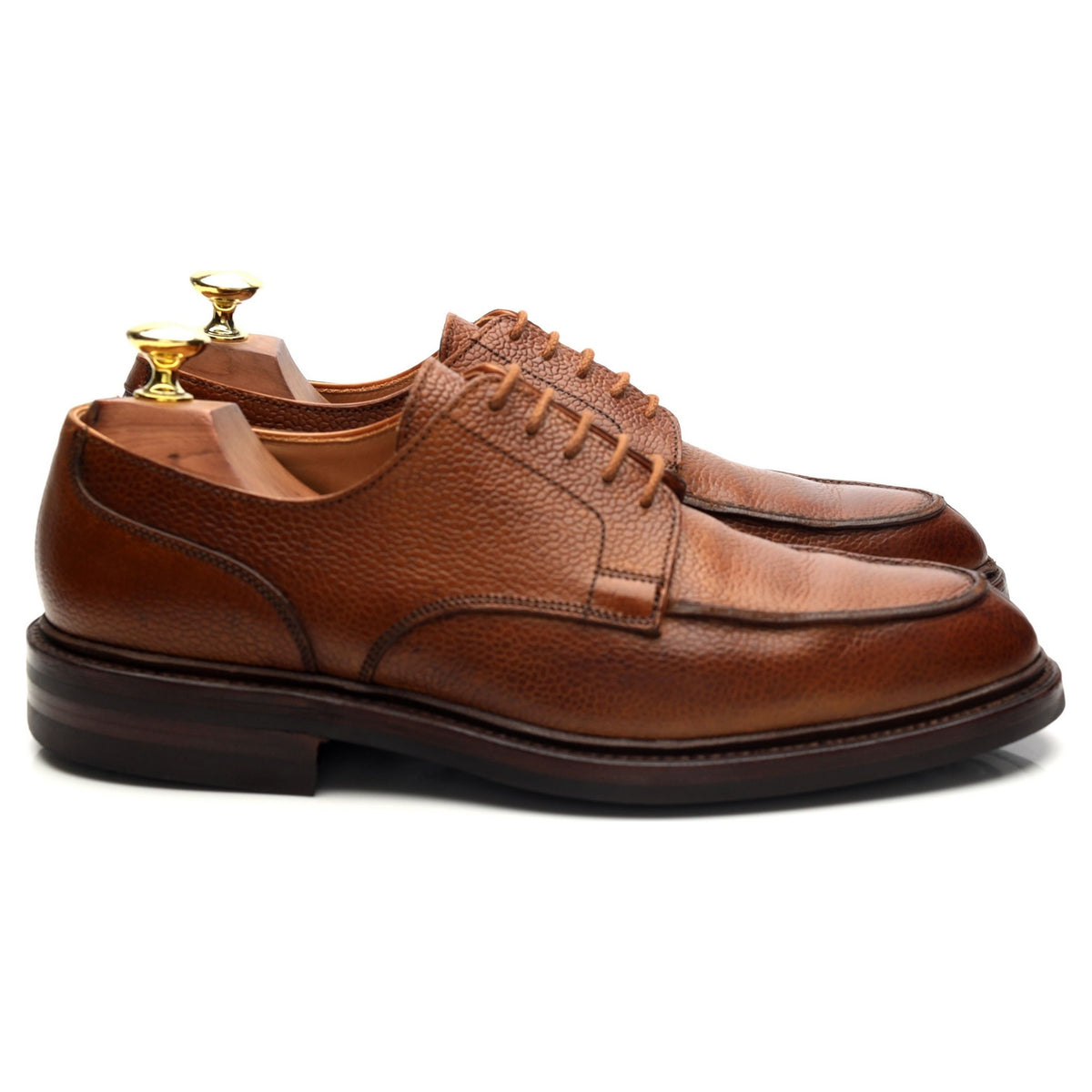 &#39;Durham&#39; Tan Brown Leather Split Toe Derby UK 7 E