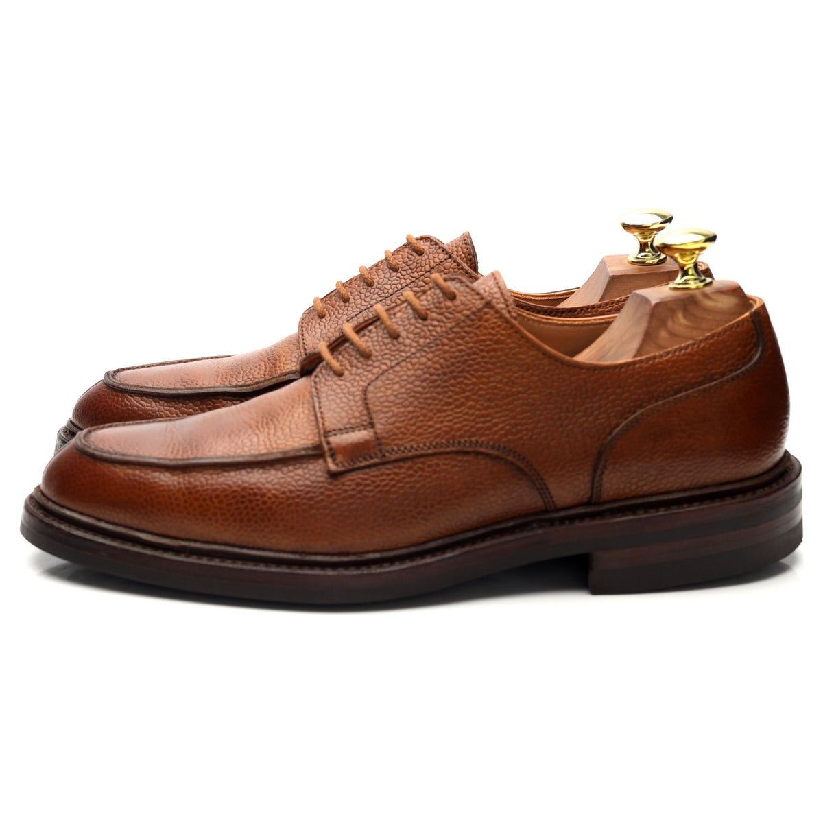 &#39;Durham&#39; Tan Brown Leather Split Toe Derby UK 7 E