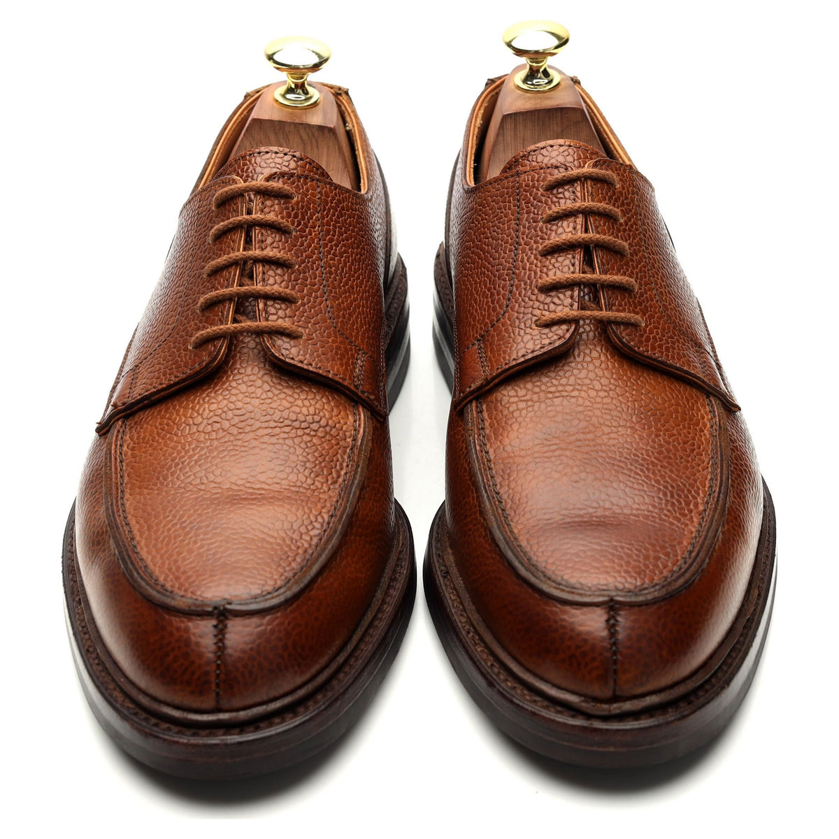 &#39;Durham&#39; Tan Brown Leather Split Toe Derby UK 7 E