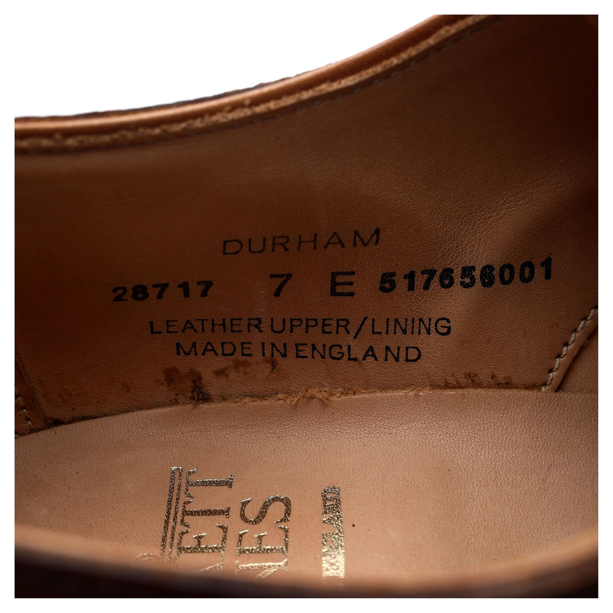 &#39;Durham&#39; Tan Brown Leather Split Toe Derby UK 7 E