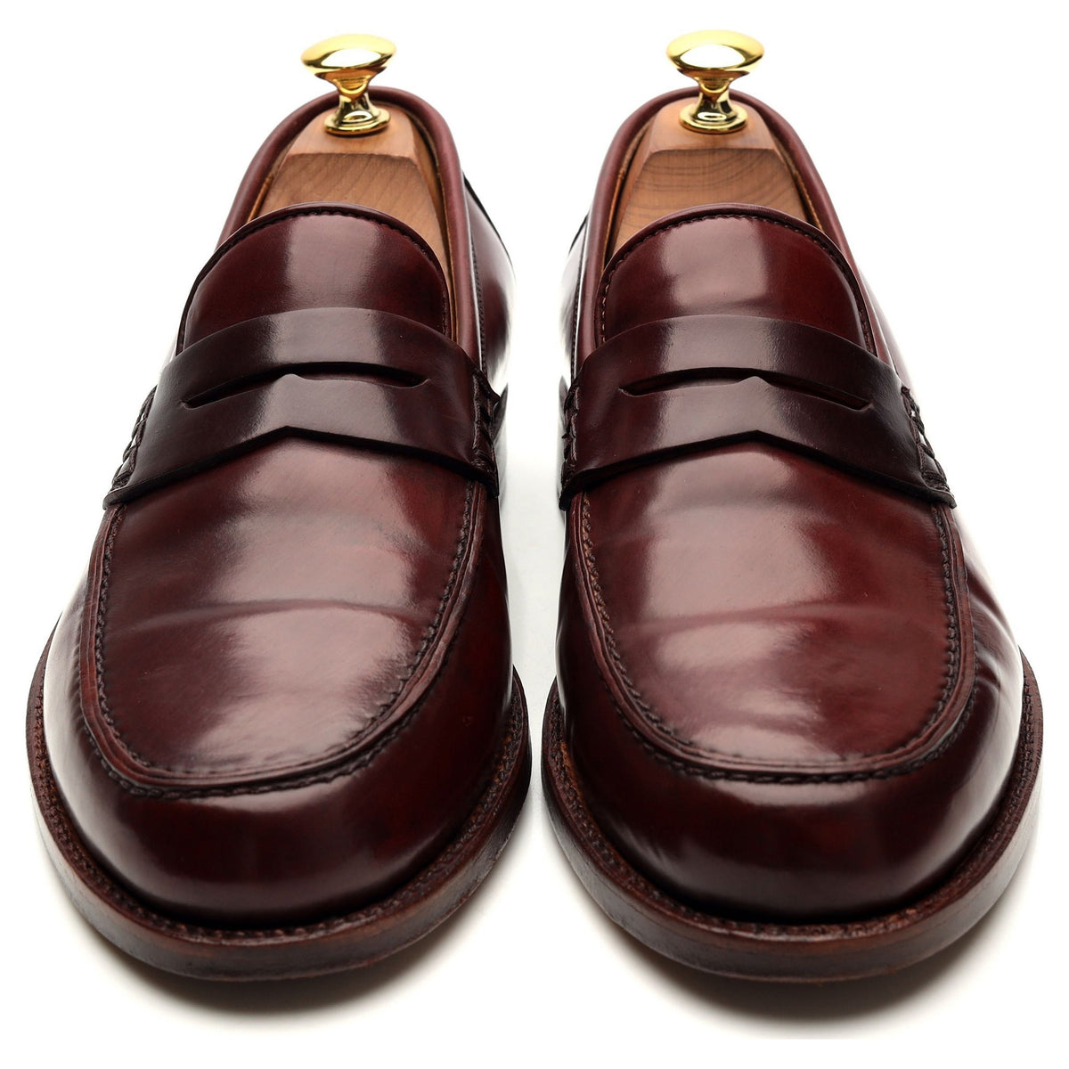 Burgundy Cordovan Leather Loafers UK 6