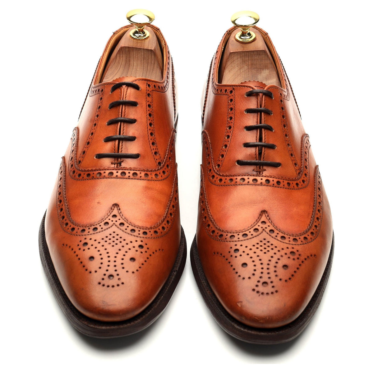 &#39;Finsbury&#39; Tan Brown Leather Oxford Brogue UK 8 F