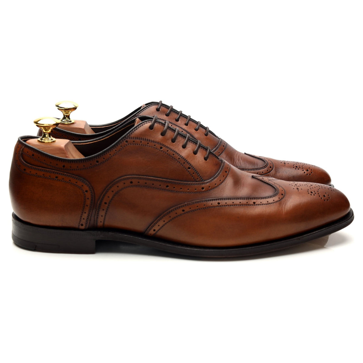 &#39;Tewkesbury&#39; Tan Brown Leather Oxford Brogues UK 8.5 G