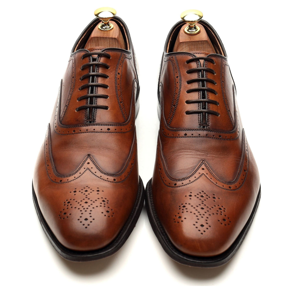 &#39;Tewkesbury&#39; Tan Brown Leather Oxford Brogues UK 8.5 G