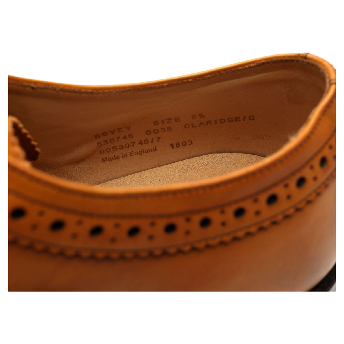 &#39;Bovey&#39; Tan Brown Leather Brogues UK 6.5 G