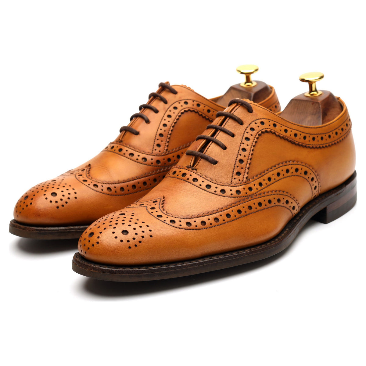 &#39;Bovey&#39; Tan Brown Leather Brogues UK 6.5 G