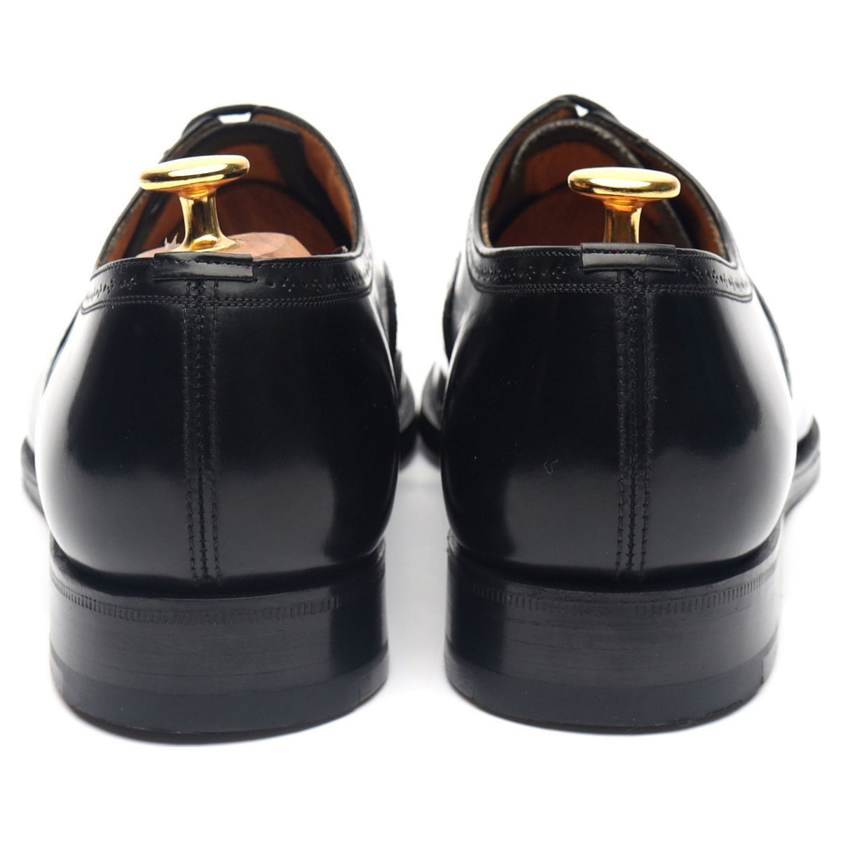 &#39;Charmouth&#39; Black Leather Oxford Semi Brogues UK 6 G