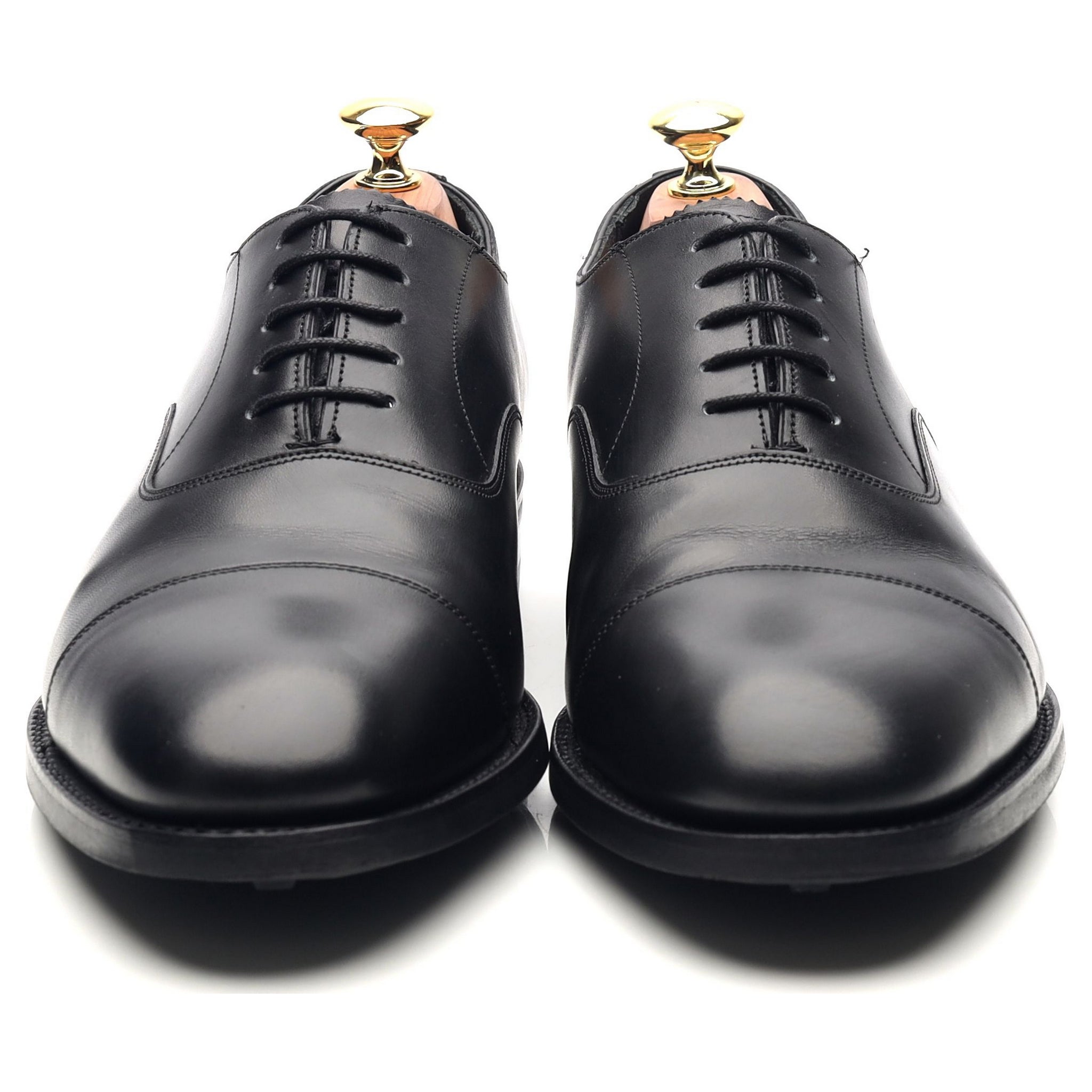 Herring 'Knightsbrige' Black Leather Oxford UK 8.5 F - Abbot's Shoes