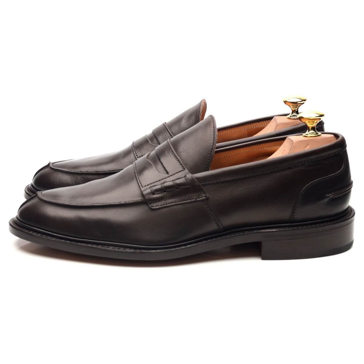 &#39;James&#39; Dark Brown Leather Loafers UK 8.5
