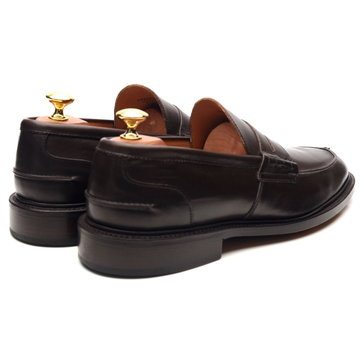 &#39;James&#39; Dark Brown Leather Loafers UK 8.5