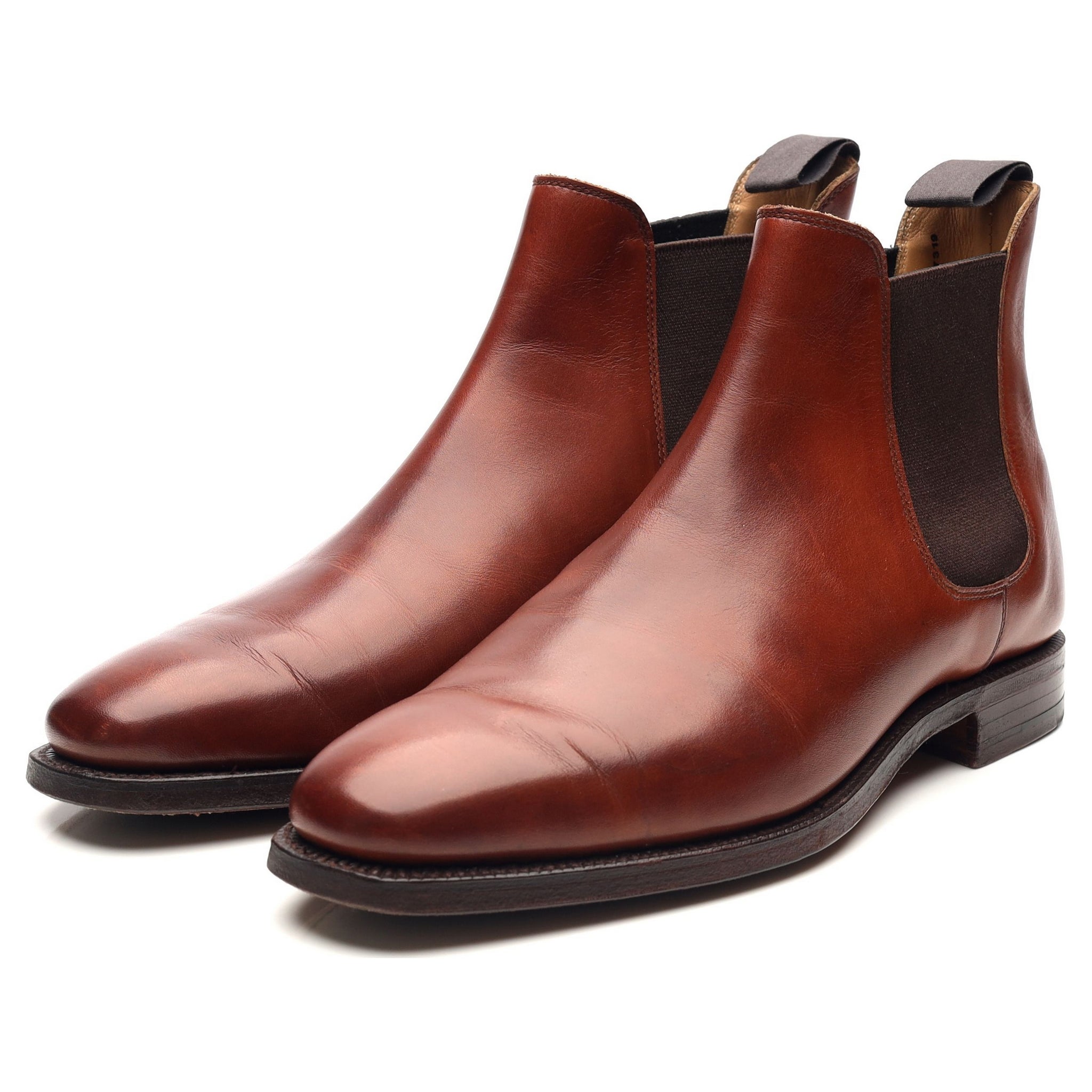 Chelsea' Tan Brown Leather Chelsea Boots UK E - Abbot's Shoes