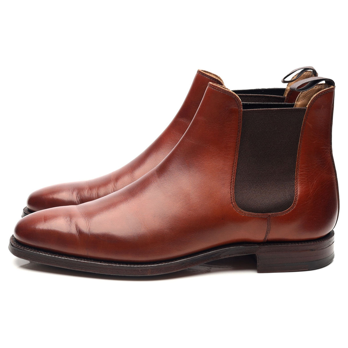 &#39;Chelsea&#39; Tan Brown Leather Chelsea Boots UK 6 E