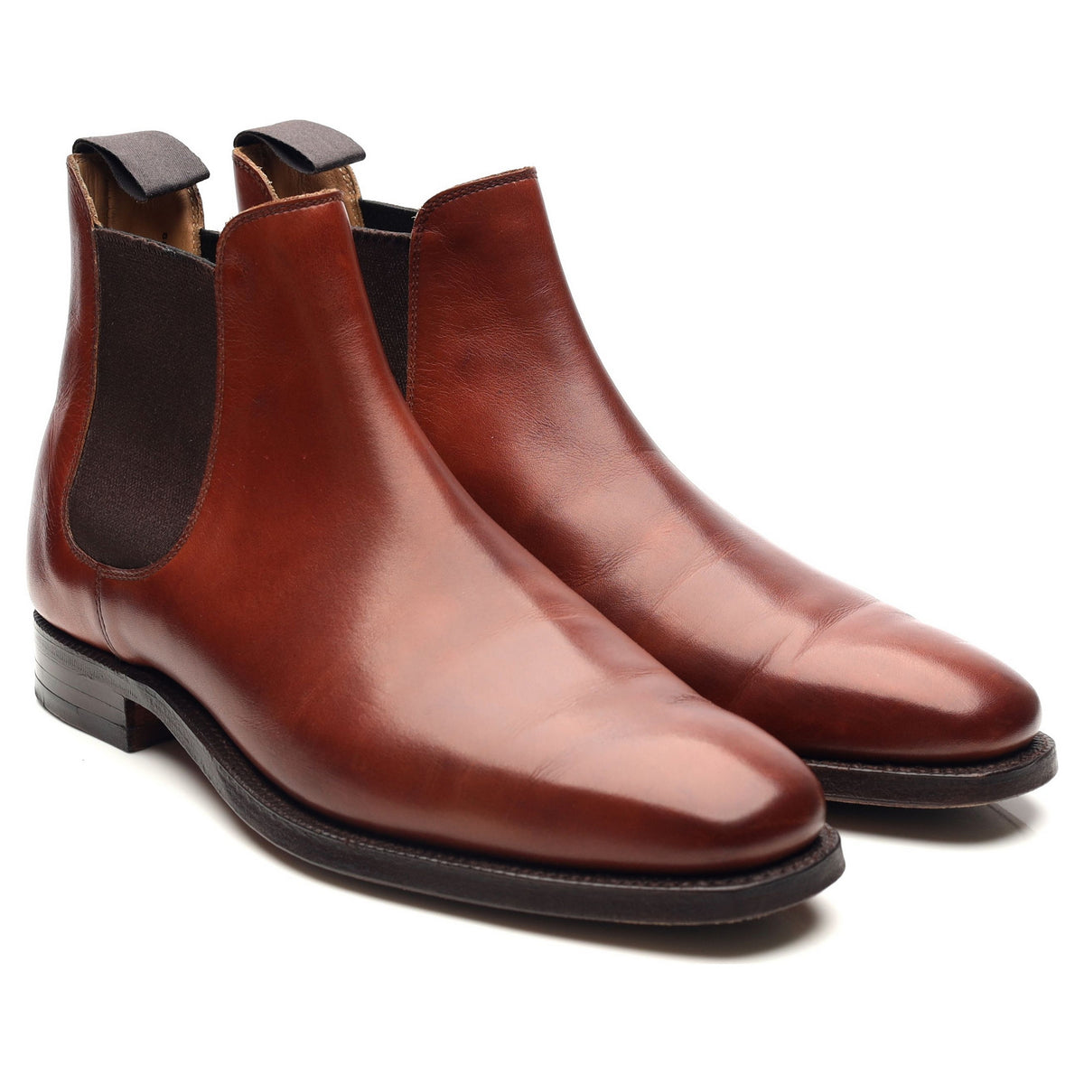 &#39;Chelsea&#39; Tan Brown Leather Chelsea Boots UK 6 E