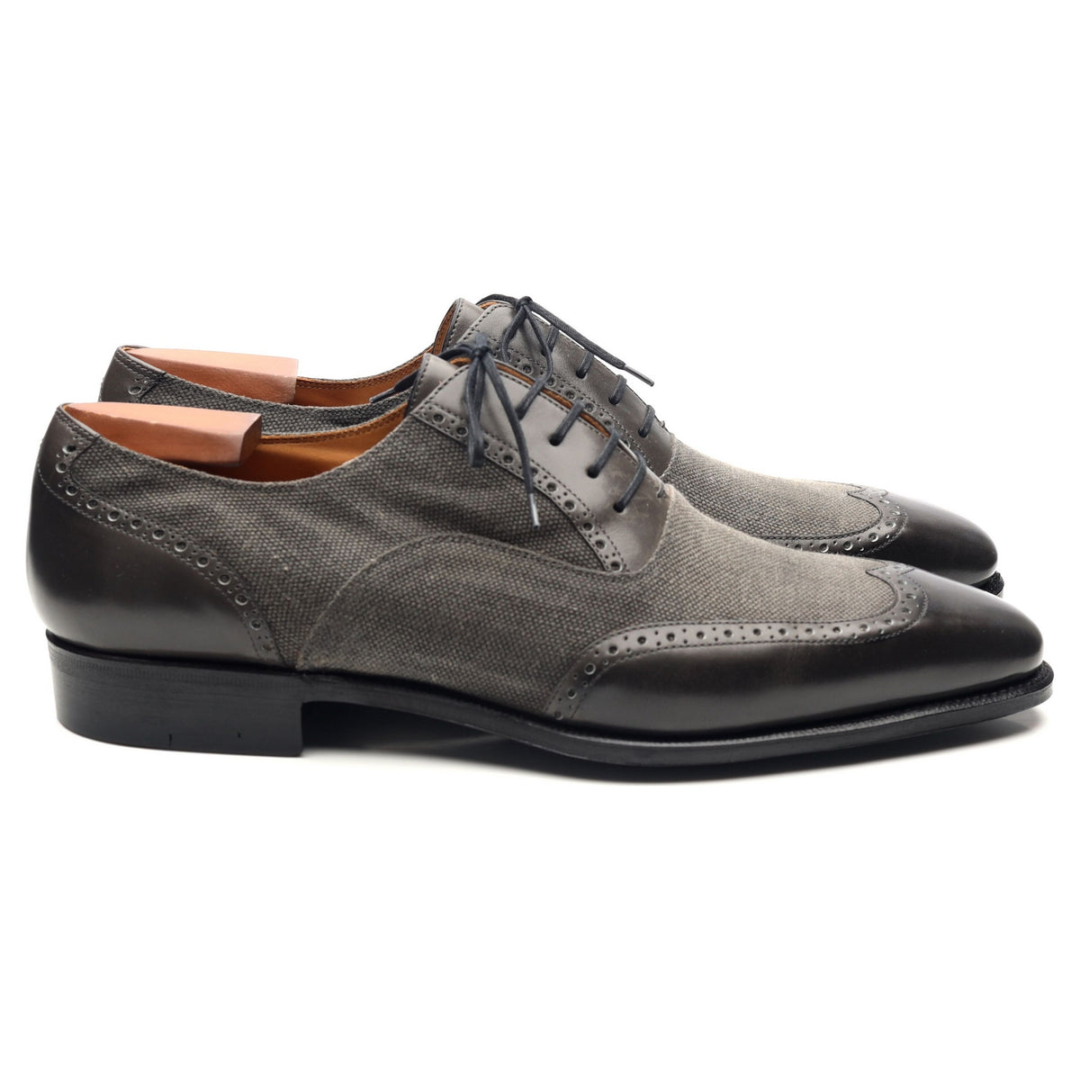 &#39;Vendome&#39; Bi-Material Grey Leather Oxford UK 9 E