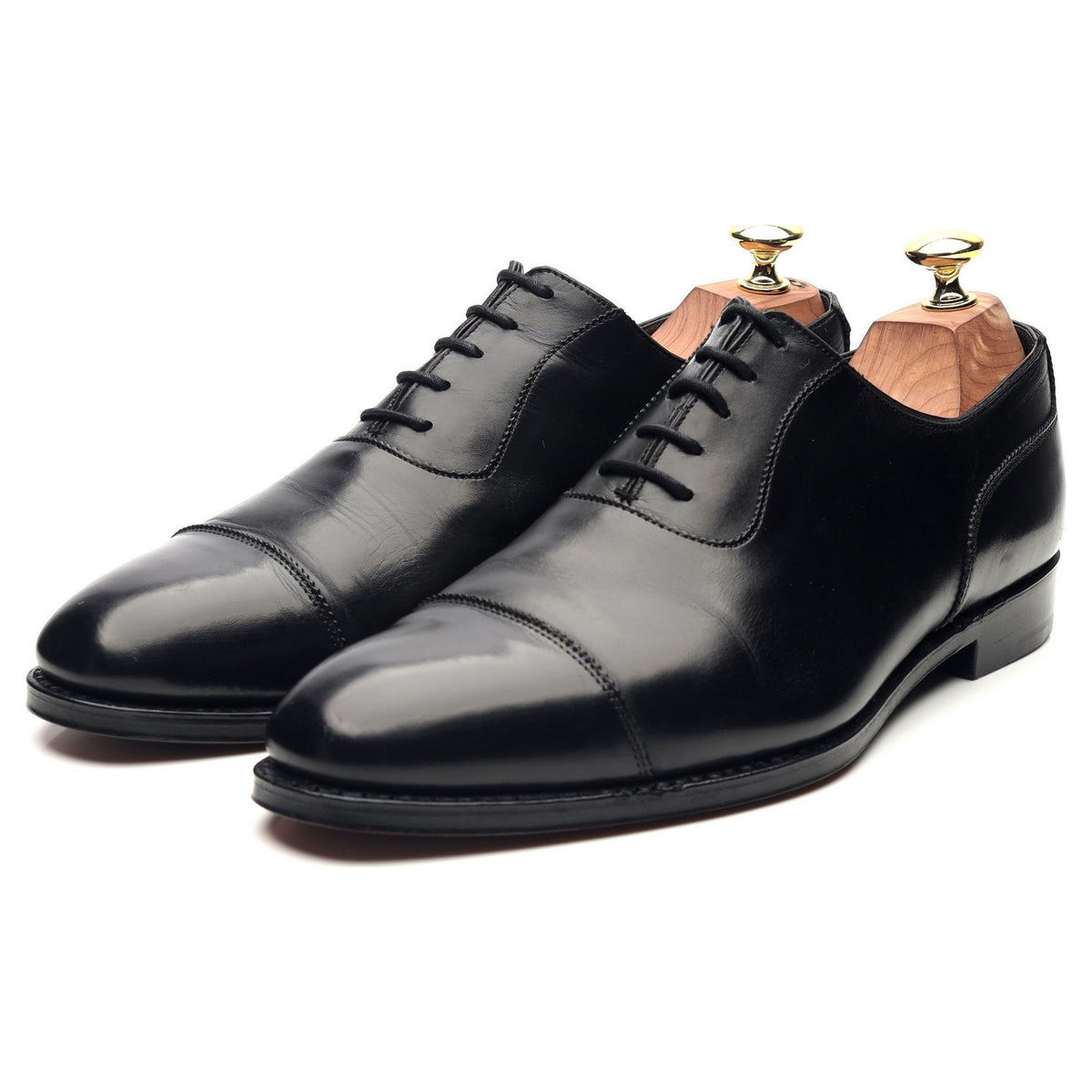 &#39;Egerton&#39; Black Leather Oxford UK 7.5 E