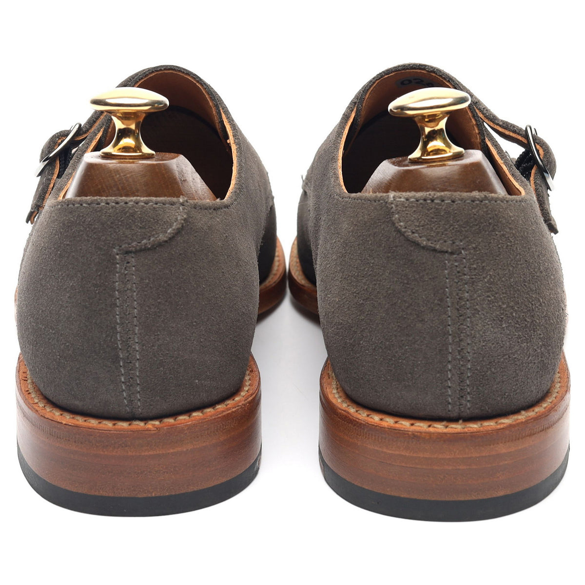Grey Suede Double Monk Strap UK 6 F