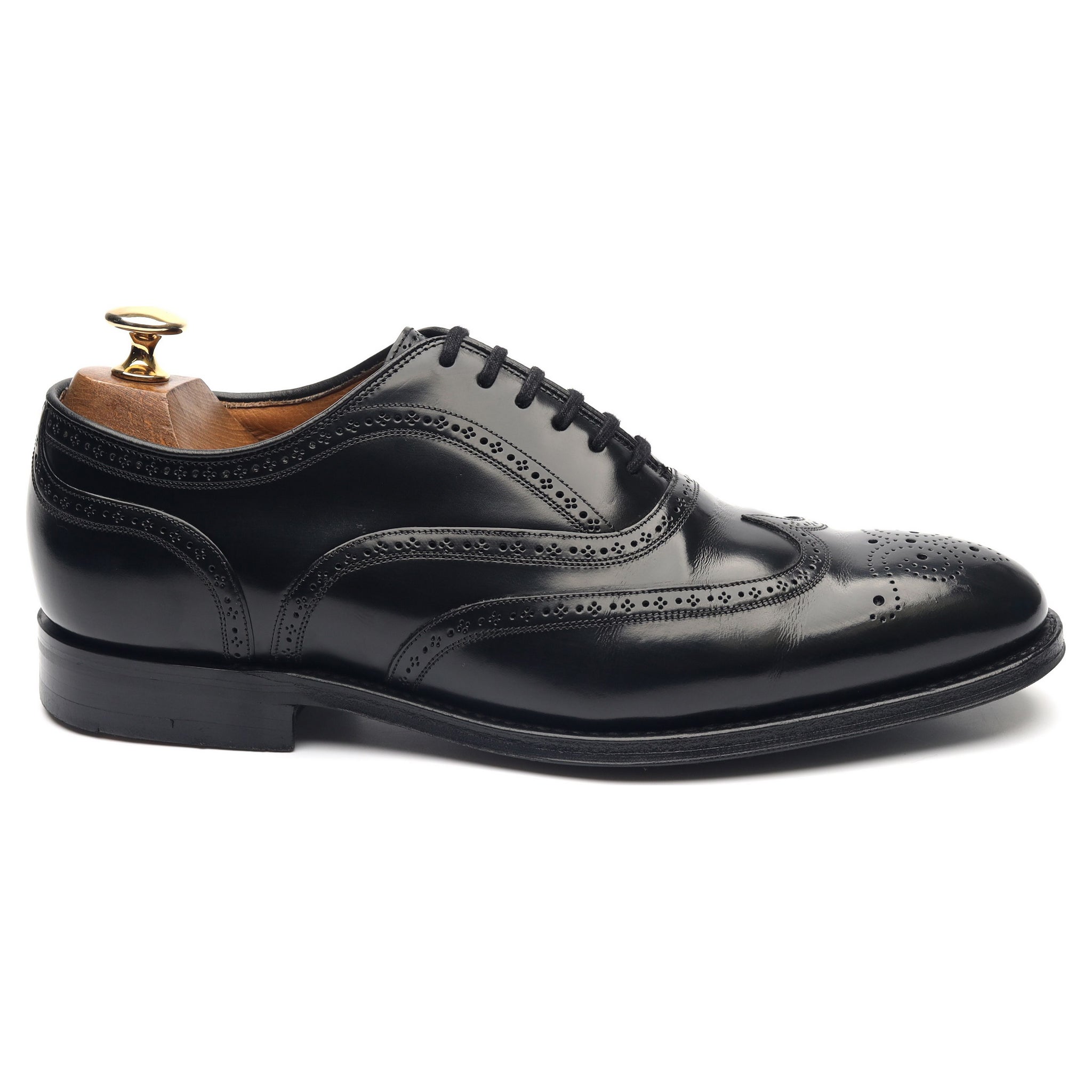 Gunthorpe' Black Leather Oxford Brogues UK 6 F - Abbot's Shoes