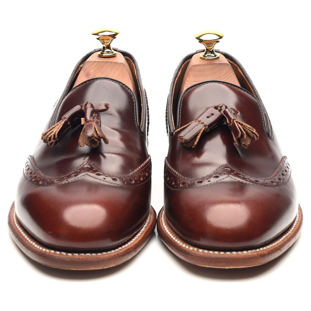 &#39;Monty&#39; Brown Leather Tassel Loafers UK 6 E