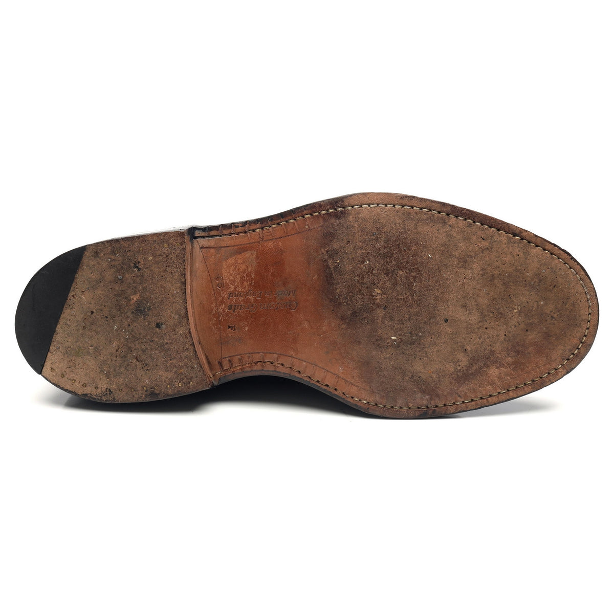 &#39;Stratton&#39; Black Leather Derby UK 8.5 F