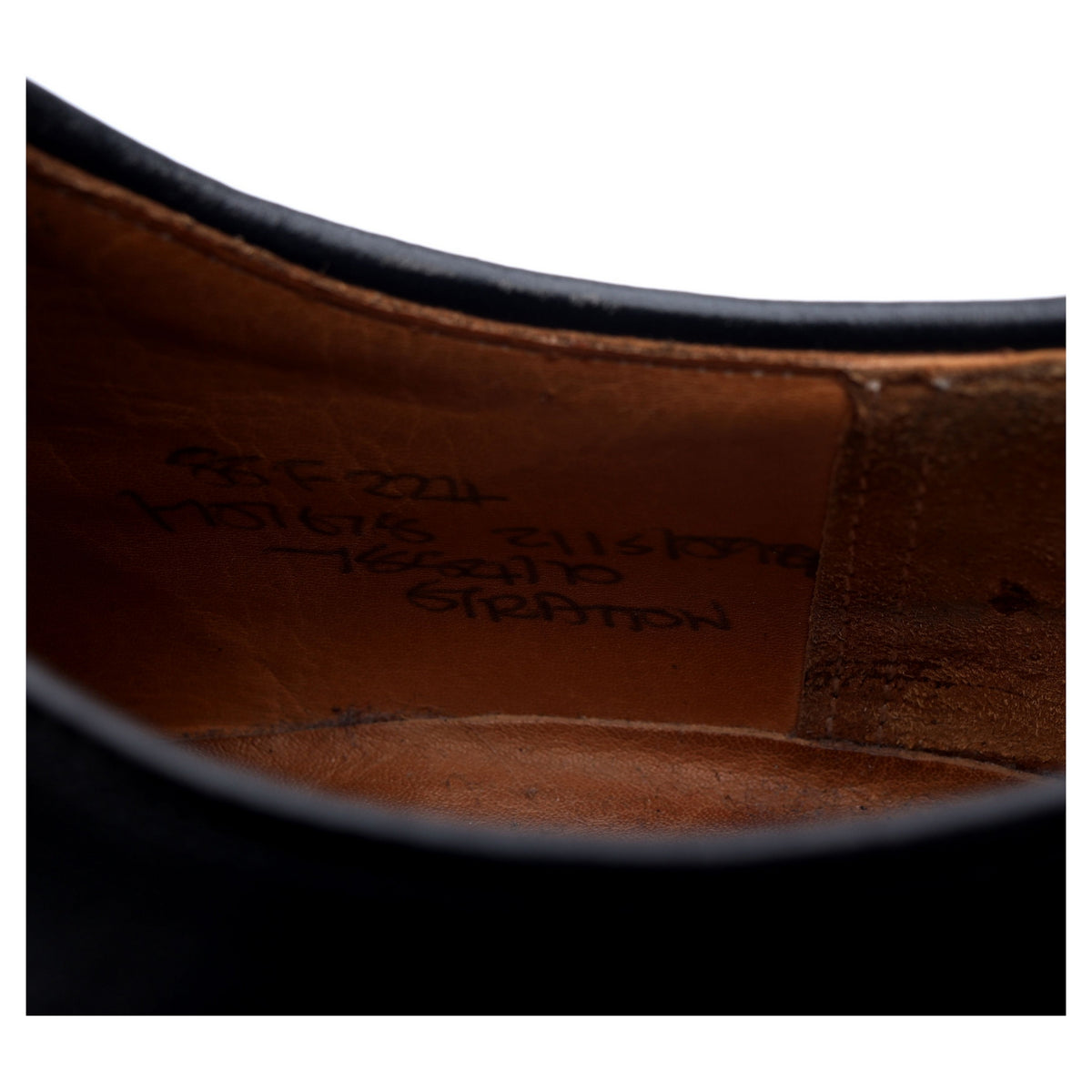 &#39;Stratton&#39; Black Leather Derby UK 8.5 F