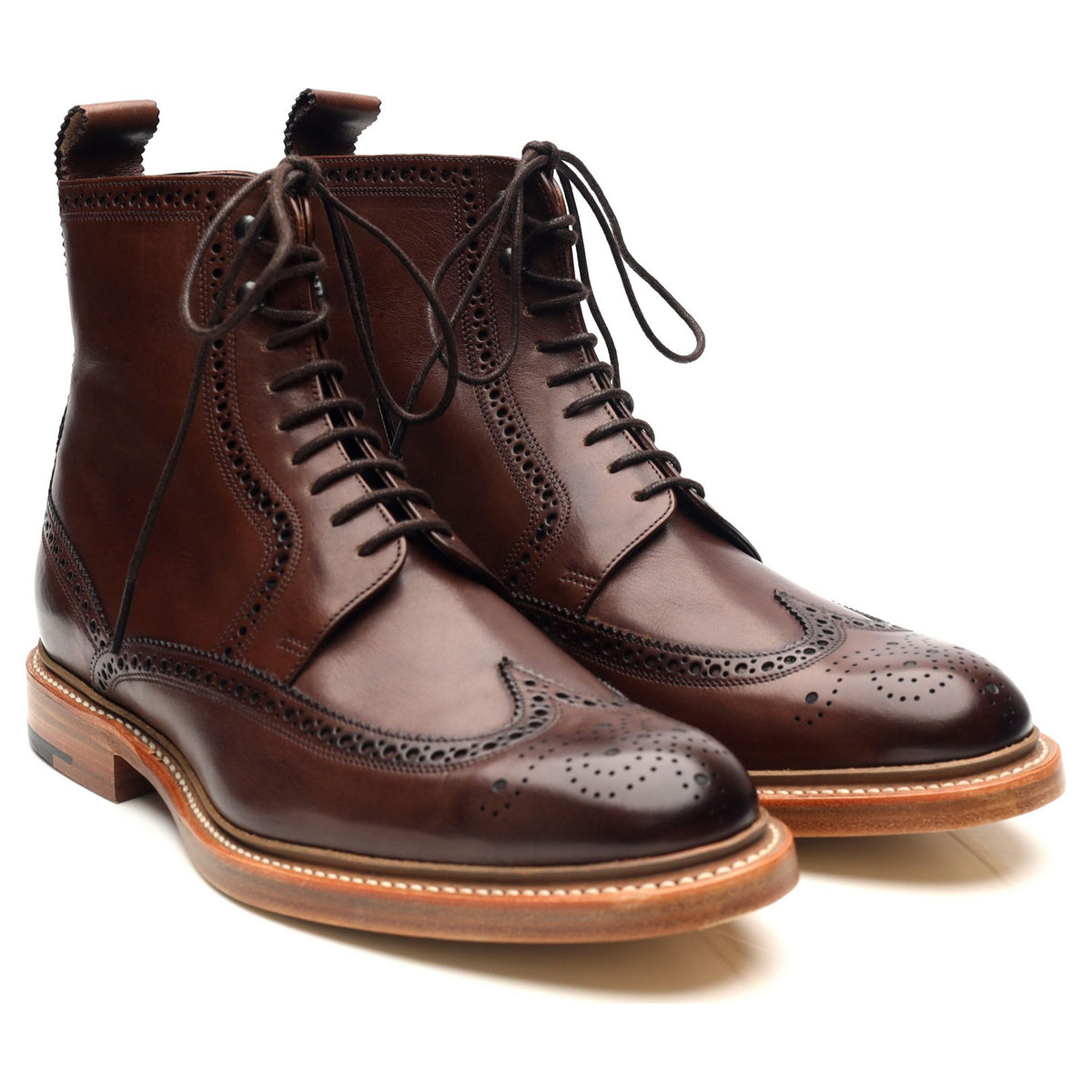 &#39;Butcher II&#39; Dark Brown Leather Brogue Boots UK 6 F