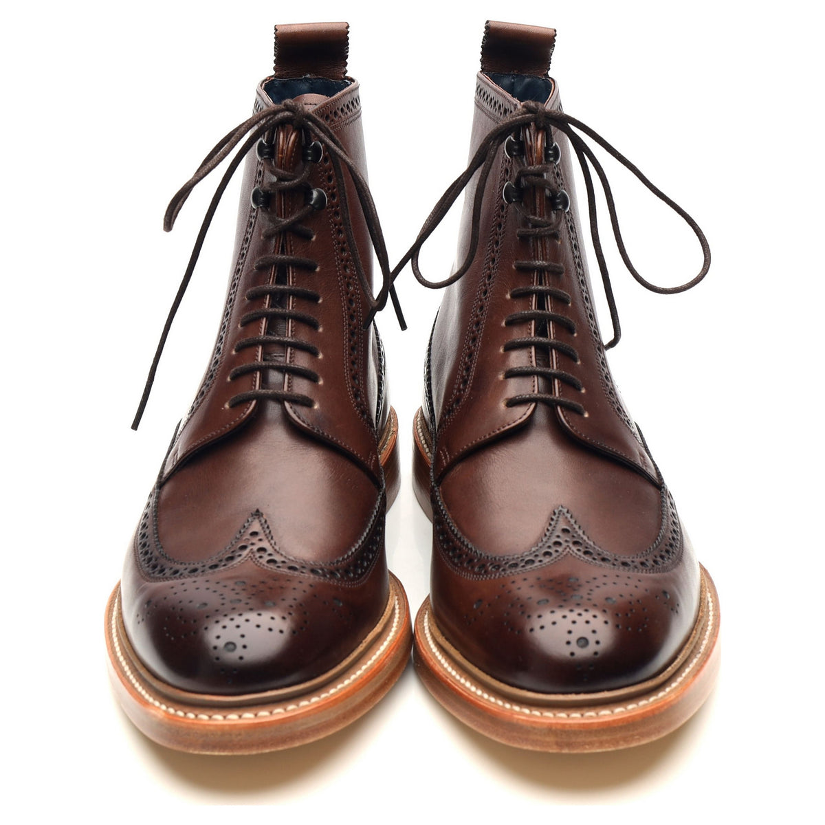 &#39;Butcher II&#39; Dark Brown Leather Brogue Boots UK 6 F