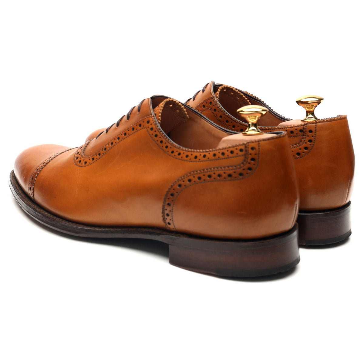 1880 Export Grade &#39;Trinity&#39; Tan Brown Leather Oxford Brogues UK 10 F