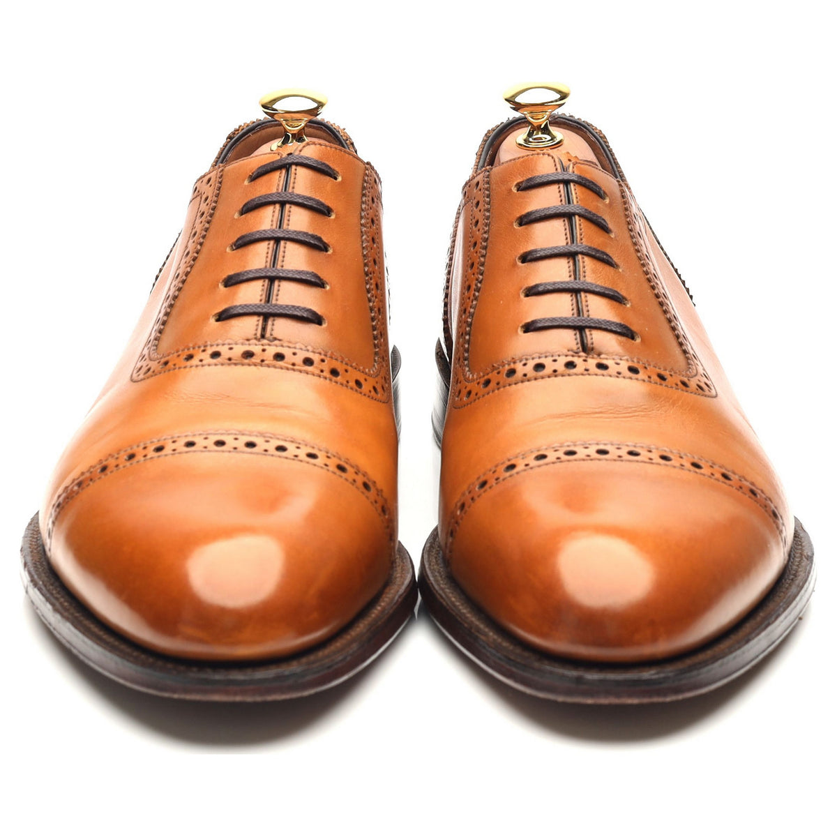 1880 Export Grade &#39;Trinity&#39; Tan Brown Leather Oxford Brogues UK 10 F