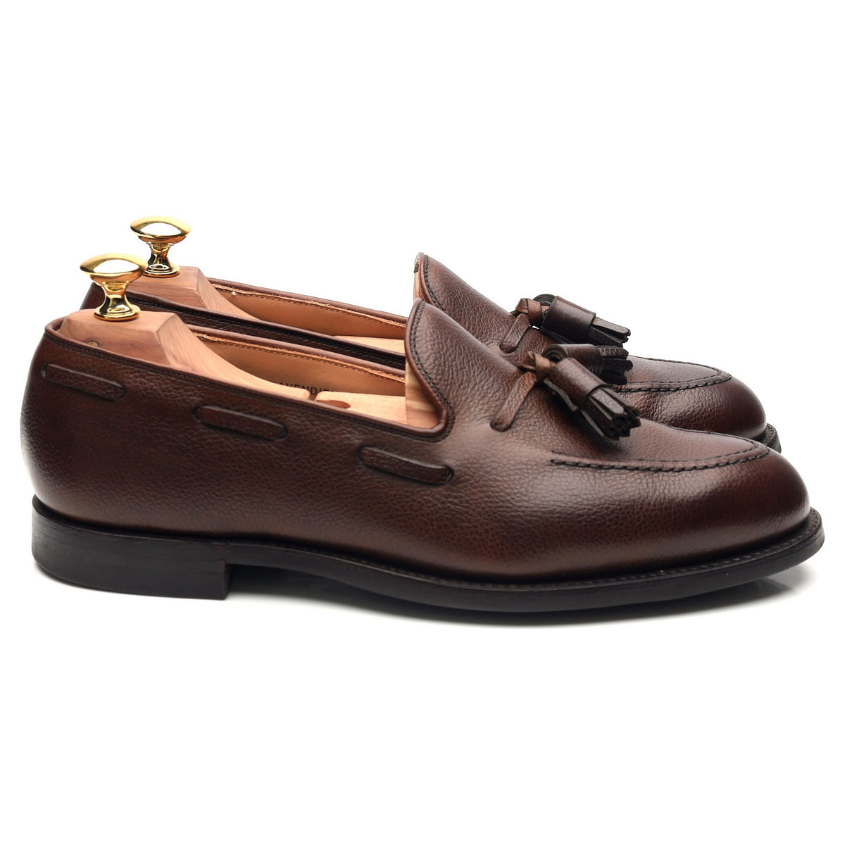 &#39;Cavendish 2&#39; Dark Brown Leather Tassel Loafers UK 6 E