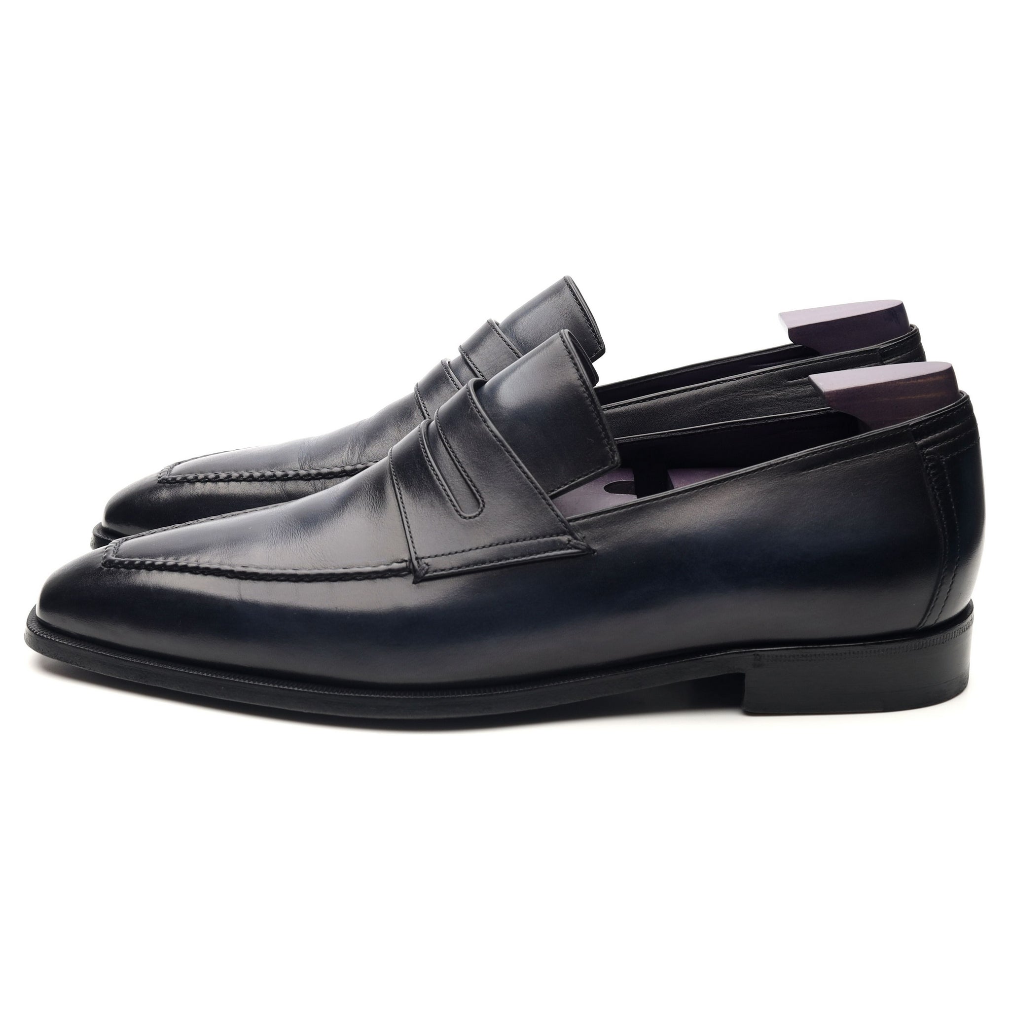 Andy' Navy Blue Leather Loafers UK 9.5 - Abbot's Shoes