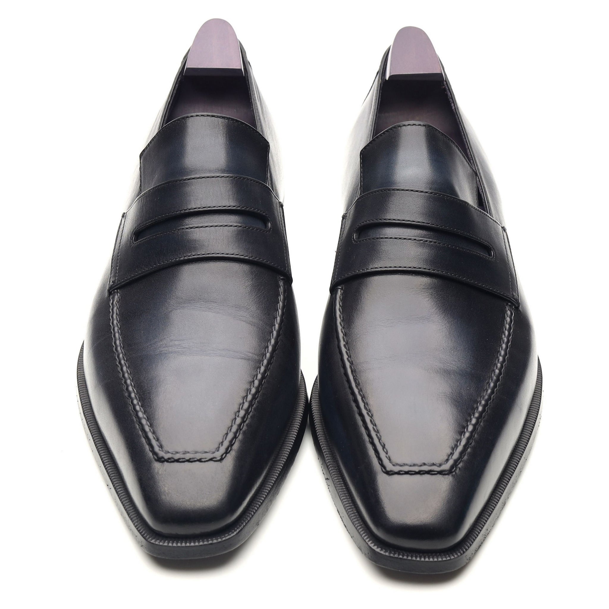 'Andy' Navy Blue Leather Loafers UK 9.5 - Abbot's Shoes