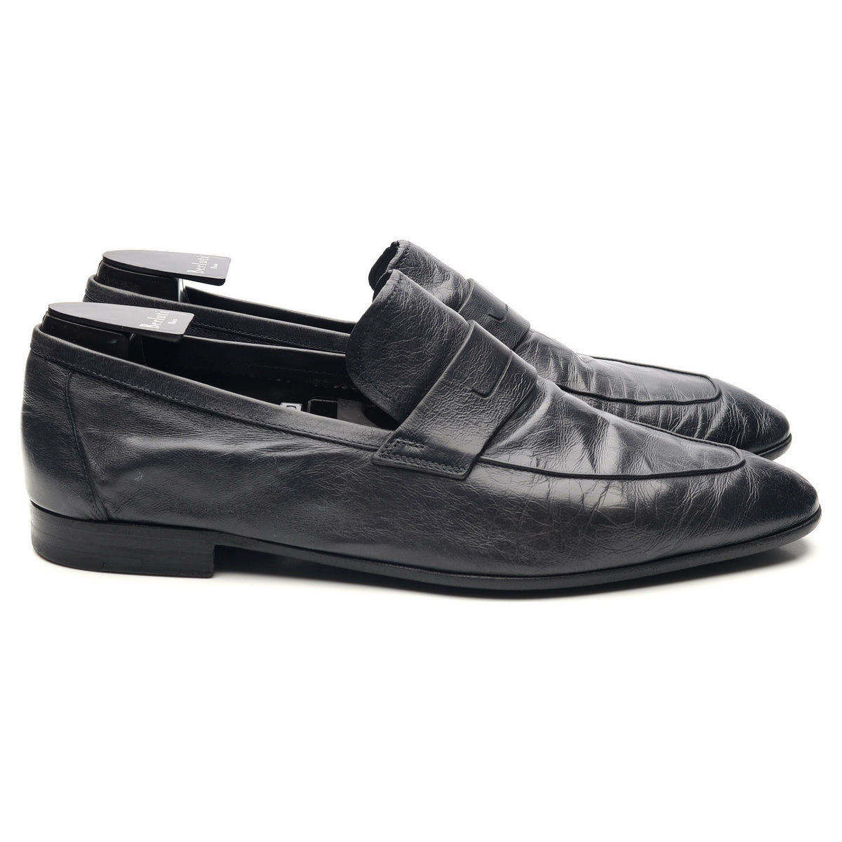 &#39;Lorenzo&#39; Grey Leather Loafers UK 9.5