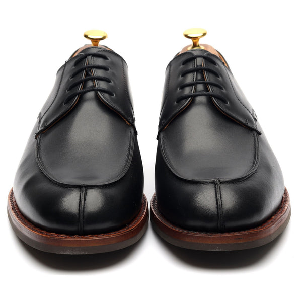 9748 Black Leather Split Toe Apron Derby - Abbot's Shoes