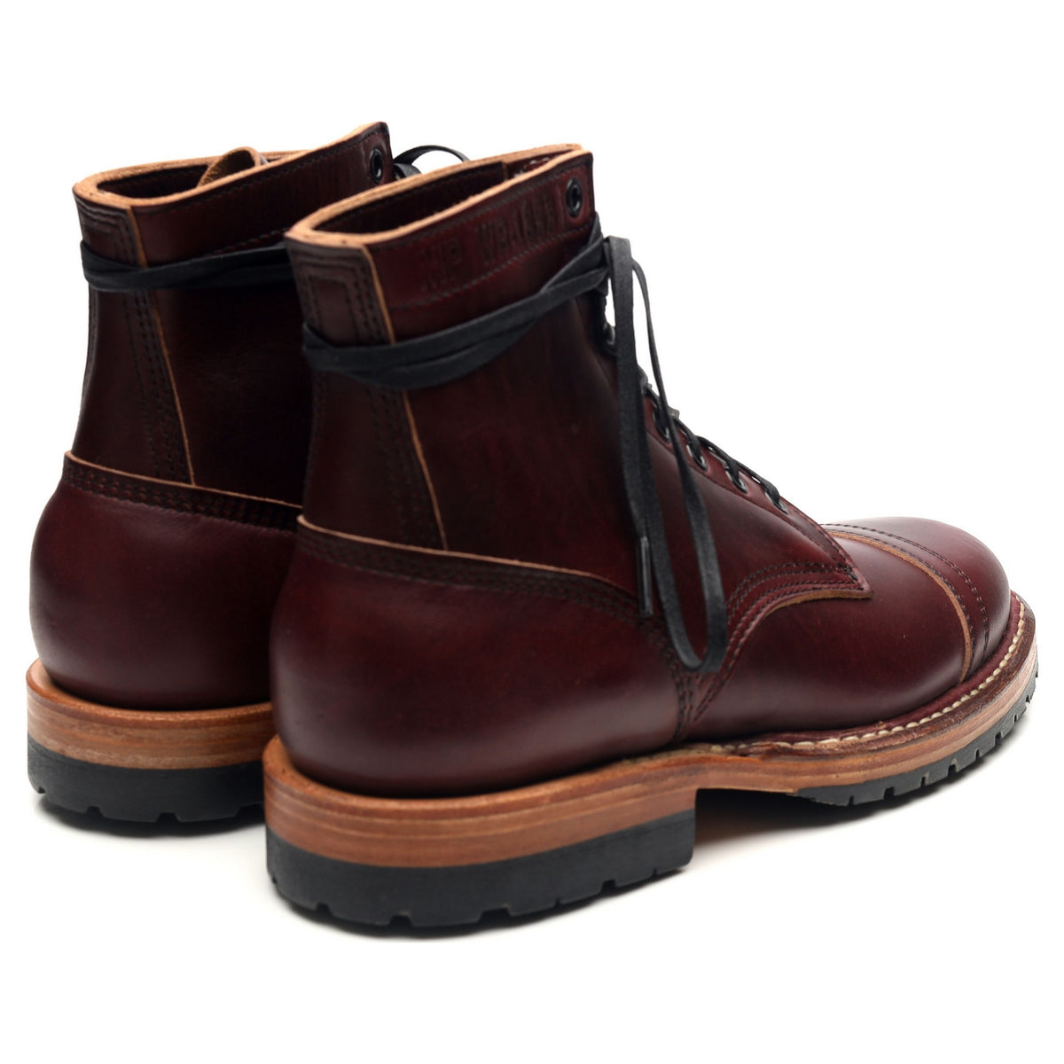 &#39;MP-Sherman&#39; Burgundy Leather Boots UK 7 G US 7 EE