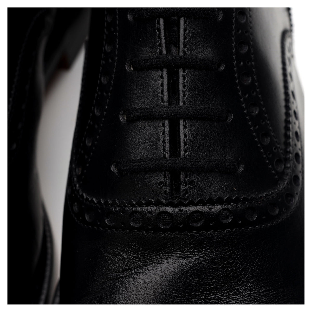 &#39;Lavant&#39; Black Leather Oxford Semi Brogues UK 6.5 F