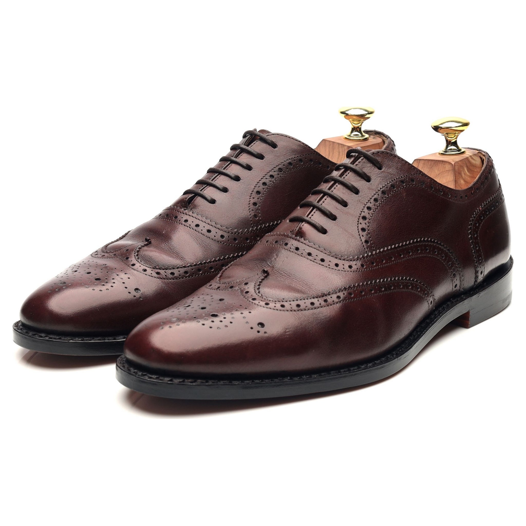 Burgundy Leather Brogues UK 6.5 F - Abbot's Shoes